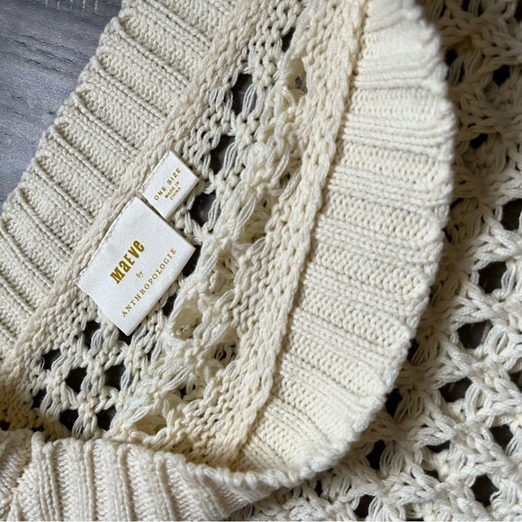 Mauve by Anthropologie One-Shoulder Crochet Layer top in cream NWOT - Picture 15 of 16